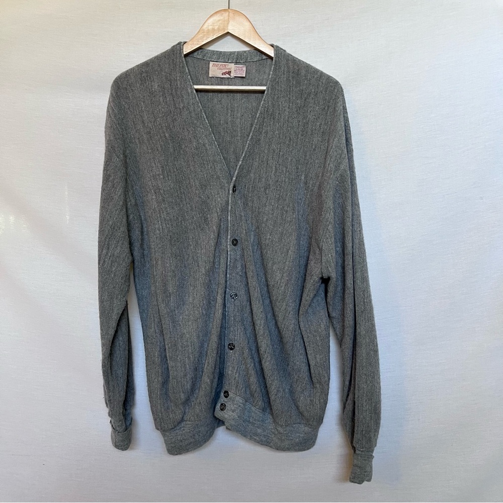 Vintage The Fox Collection Gray Men's Preppy Cardigan